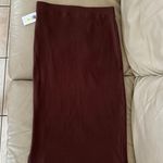 Calvin Klein Ribbed Knit Bitter Chocolate Midi Skirt Photo 6