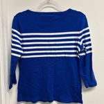 Ralph Lauren Lauren Cobalt Blue and White Striped Shirt Photo 1