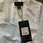 Stylestalker NWT  White Sequin Asymmetrical Short Sleeved Mini Dress XS Photo 2