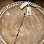 Macy's NWT Multi Genuine Gemstone & Diamond 18KT Gold Over Sterling Silver Bracelet Photo 1