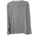 J.Crew  Women's Blouse Gray Blue Panel Striped Bib Front Top Long Sleeve shirt M Photo 1