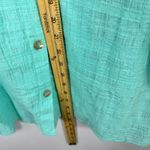 Joan Rivers Shirt XL Teal Textured Gauze Cotton LAGOM Coastal Boho Resort Indie Green Photo 2
