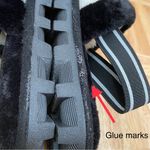 Jessica Carlyle Black/White Stripes Faux Fur Elastic Slingback Slides Slippers 9 Photo 13