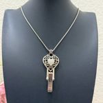 Brighton Reno Heart Badge Clip Necklace Pendant Swarovski 32”-34” Necklace 38g. Photo 10