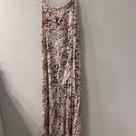 Gibson Latimer  Women's Animal Print Tasseled Maxi Sundress Tan‎ Brown Photo 1