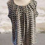 Jones Studio  Black and Cream Patterned Blouse Size Large Photo 0