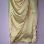 Lavish Lice NEW Lavish Alice 4 Midi Cocktail Dress Cream Ruched Cowl Neckline Photo 3