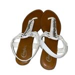 Candie's  Women’s Sandal Shoes White Flats Back Strap Open Toe - Size 10 Photo 1