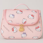 Hello Kitty  Pink Cosmetic Travel Bag – Makeup Storage Case with Gold Charm Photo 0