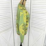 Witty Fox Yin Yang Floral Pullover Sweater Green Yellow Small Photo 2