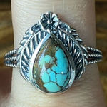 Natural Blue Moon Turquoise Sterling Silver Ring Size 10 Photo 0