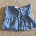 LA Hearts Blue Ruffle Trim Top Photo 1