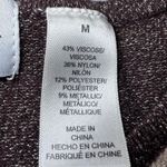 Alfred Dunner Geometric Patchwork Sparkle Knit Sweater Womens Medium Brown/Tan Brown Photo 5