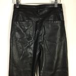 7 For All Mankind Faux Leather Straight Leg High Rise Pants Black XS Photo 11