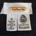 Talbots Vintage 80-90s Black Cardigan Sweater 100% Wool Hidden Buttons Size M Photo 4