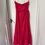 NWT Strapless crochet red pink maxi dress size Large Photo 1