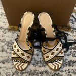 Gianvito Rossi  Cheyenne Embroidered Criss Cross Ankle Wrap Sandal size 39.5 Photo 2