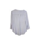 Dana Buchman White Blouse Top Tunic Size Large L Gold Buttons Stretchy Photo 1