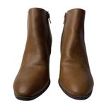 City Classified Ankle Boots Bootie 6 Brown Almond Tow Side Zip Black Heel NEW Photo 1