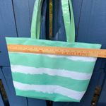 Clinique  Green and White Striped Tote Photo 6