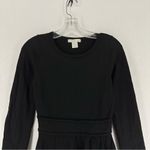 Design History  Long Sleeve Mini Pocket Sweater Dress 100% Wool Small Black Photo 1
