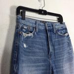 Abercrombie & Fitch Distressed High Rise Fray Hem Straight Leg Mom Jeans Size 2 Photo 6