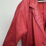 Vintage Large Leather Trench Coat Red Buttery Soft Supple G Photo 2