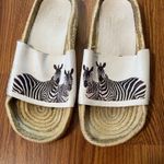 Ras Zebra Print Leather espadrilles Size 39 US Size 8.5 Black Photo 3
