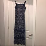 Foxiedox Anthropologie daleyza Lace Square Neck Midi dress Navy Blue Size small Photo 1