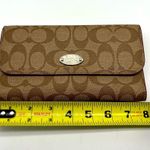 Coach brown leather signature Charlie C snap wallet pink interior A1532 … Photo 2