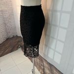 ZARA Basic Black Lace Mid-Length Lined Pencil Fit Skirt Size XS Photo 2