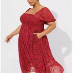 Torrid Tea Length Smocked Bodice A-Line Dress Ditsy Floral Preppy Womens Plus 3x Photo 0