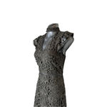 J.O.A. Floral Lace Choker Neck Fit & Flare Dress Charcoal Gray | Size Small NWT Photo 2