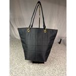 Jones New York Women's Black Quilted Tote Handbag Gold Hardware Photo 1