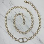 Gold Tone Open Hoop Metal Chain Link Belt Decorative O Ring One Size ✨ Photo 0