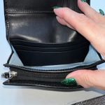 Coach  Signature C Monogram Black Canvas Patent Leather Tri Fold Wallet Photo 3