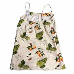 Abercrombie & Fitch NEW  Linen-Blend Button Skort in Tan Fruit Pattern Medium Photo 5