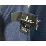 Lulus  Broadway Show Navy Blue High-Low Evening Gown Size Large NWOT Photo 3