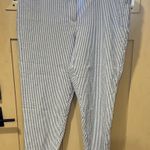 Talbots Blue and White Ankle Cropped Pants with Tapered Fit Photo 0