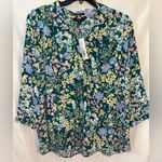 Investments NWT Caroline Signature Pastel Garden V-Neck 3/4 Sleeve Button Front Top Size 2X Photo 0