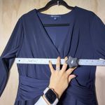 Brooks Brothers  Women’s Navy Twist Front Fit & Flare Dress Size L Long Sleeve Photo 8