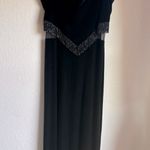 Vintage Patra Black Velvet Beaded Fringe Mesh Paneled Flapper Maxi Dress 10 Photo 0