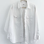 Aerie  White Anytime Fave Button Down Shirt Medium Photo 0