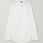 Emma Willis NWT Women's Pleated Front Cotton Dress Shirt in White Size Medium Photo 0