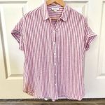 Beach Lunch Lounge Spencer pink and white button down shirt Photo 2