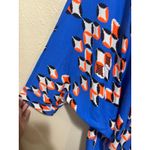Gianni Bini Kimono XS Blue Orange Geometric Print Open Front Cover Up Photo 3