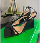 Bottega Veneta  Stretch Ankle Strap Wedge Sandal Black Womens Size 36 6 Photo 6