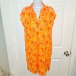 C&C California  Orange Floral Tropical Beach Shirt Dress Hawaiian Print S NWT Photo 3