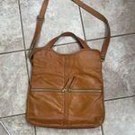 Fossil CONVERTIBLE FOLDOVER CROSSBODY TAN LEATHER SHOULDER HANDBAGprr owned hobo Photo 12