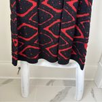 Taylor Fit and Flare Black and Red Geometric Long Sleeve Sweater Dress Size L Size L Photo 6